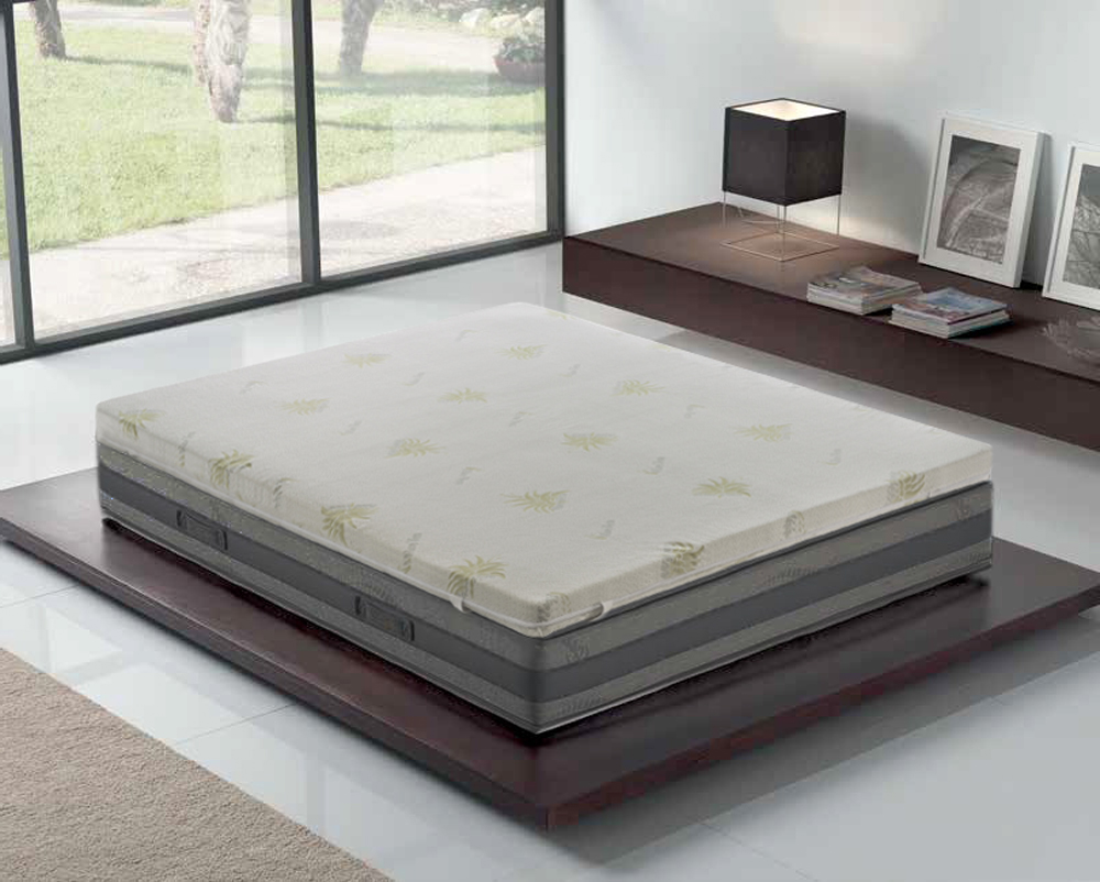 Materassiedoghe - cubrecolchón 150x200 viscoelástico - altura 5 cm - funda desenfundable de aloe vera