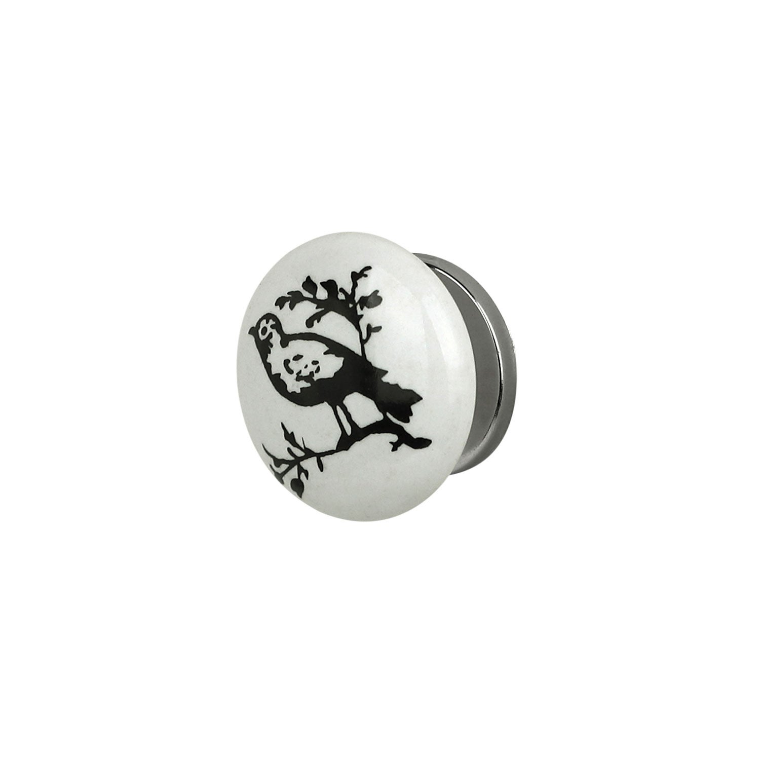 Bouton de meuble BIRD, Porcelaine blanche Ø35 mm - 3