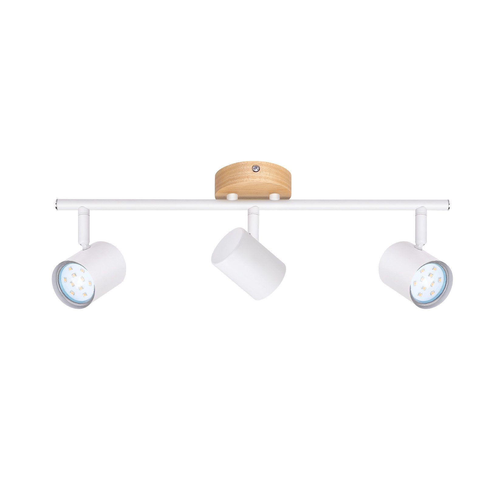 NETTLIFE LED a soffitto 3 fiamma - Bianco Faretto orientabile GU10 a soffitto Applique in legno Applique per soggiorno Senza lampadina - 9