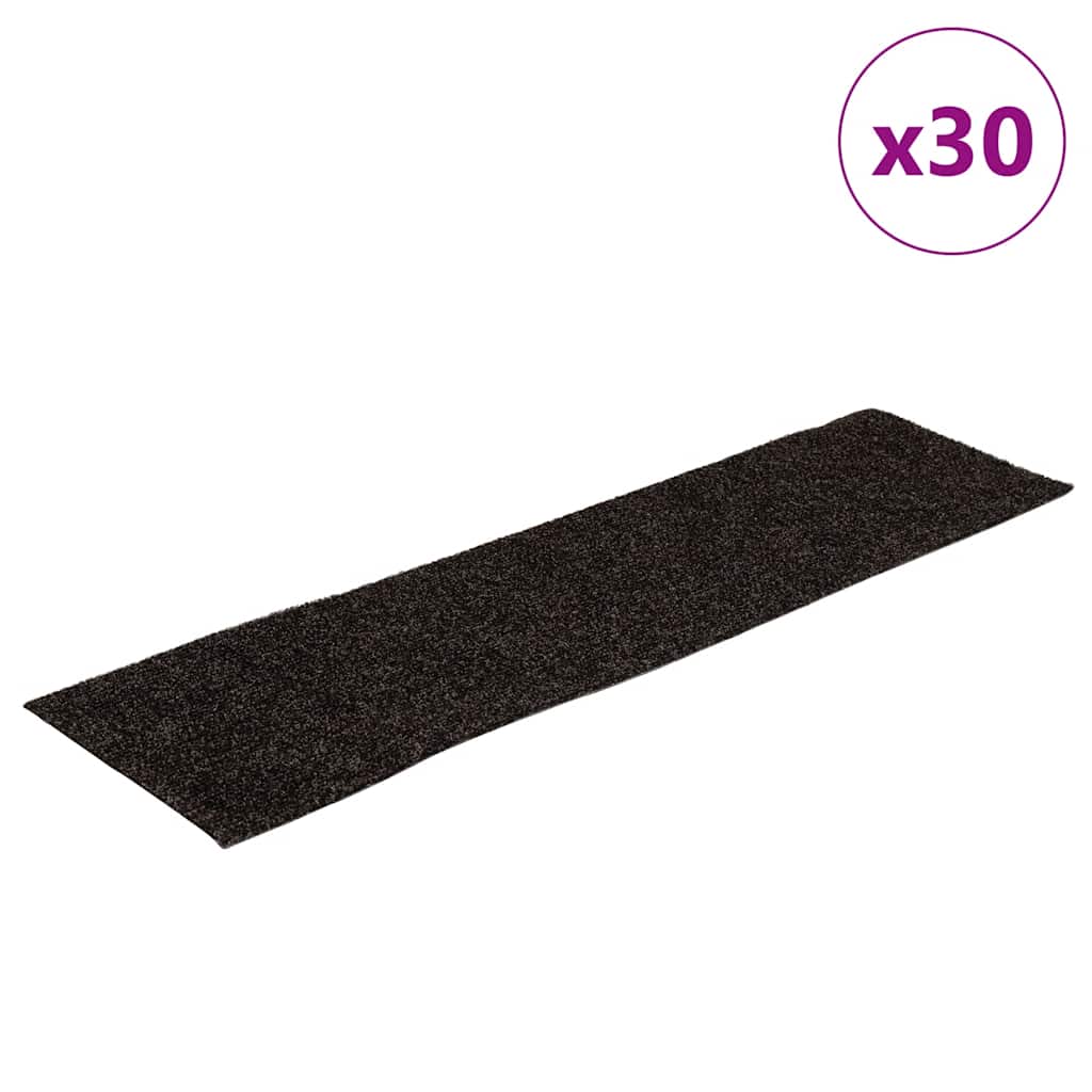 Tapis d'escalier auto-adhésifs 30 pcs marron 76x20 cm - 2