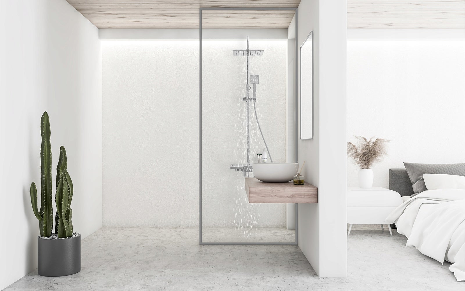 Conjunto de duche com torneira, Cromo - 3