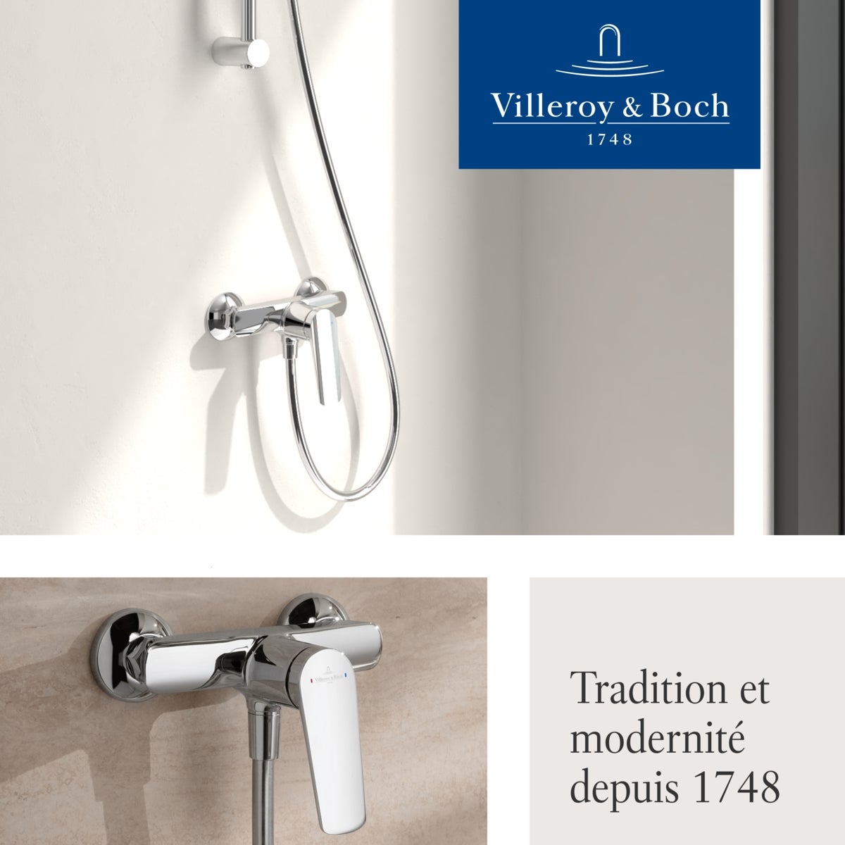 Villeroy & Boch - Mitigeur Douche Oasis Monocommande Montage Apparent Chromé avec AirPlus et Cartouche Céramique - 8