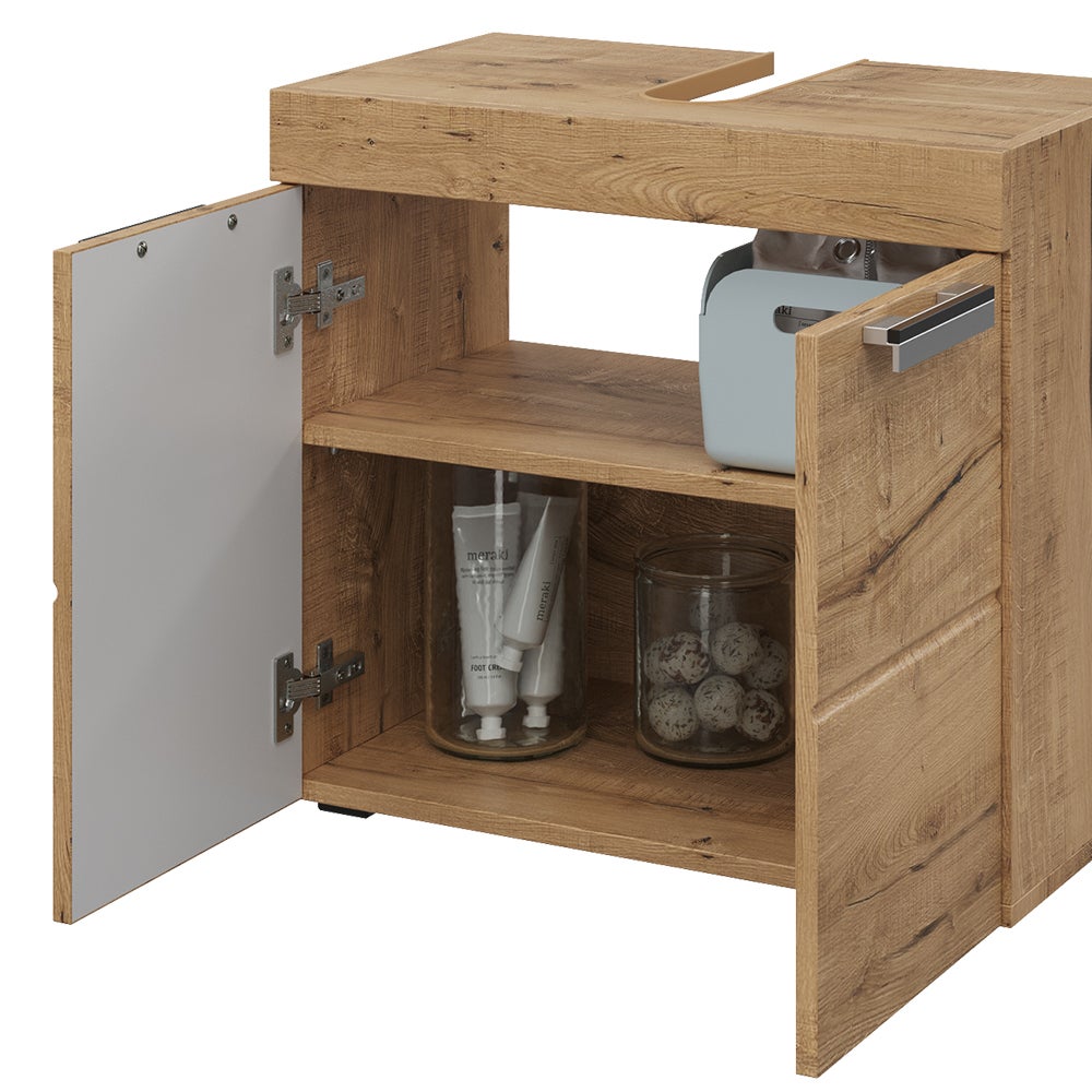 Vicco Meuble sous vasque simple Luna, Chêne Wotan, 60x56cm - 6