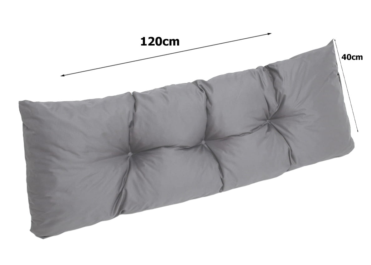 Set coussins pour palettes 120x80 avec dossier 120x40 gris – coussins de jardin pour canapé palette, matelas extérieur résistant - 6