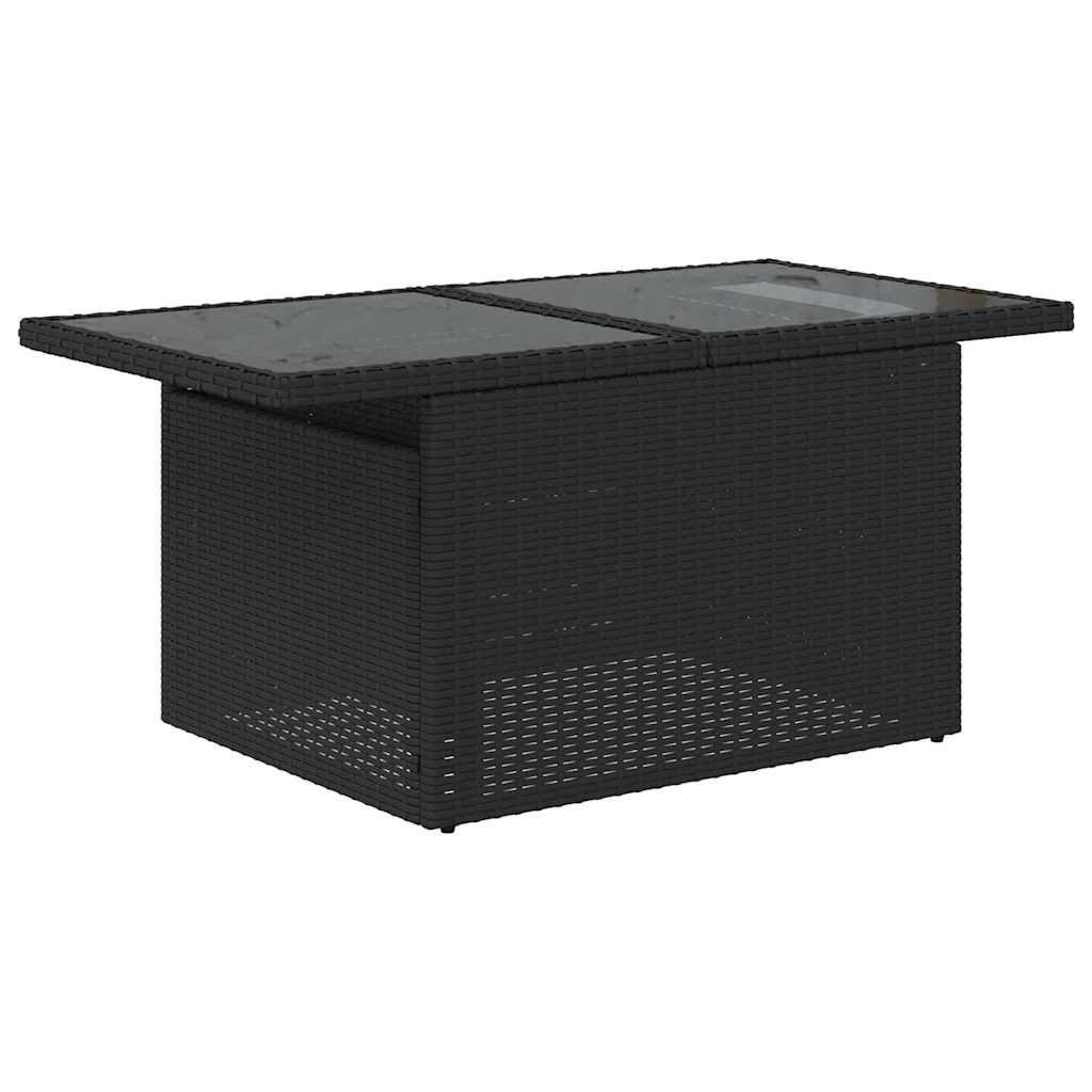 Conjunto de móveis de jardim de 5 peças e almofadas de vime sintético preto - COMFORTXL - 6