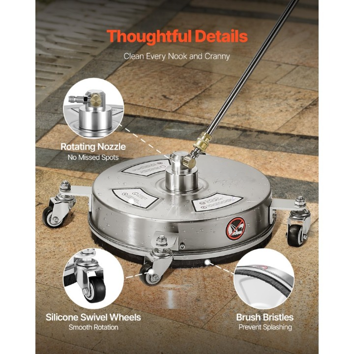 Macchina per la pulizia delle superfici ad alta pressione 4000 PSI in acciaio inox con estensioni TEKMAQUINAS - 5