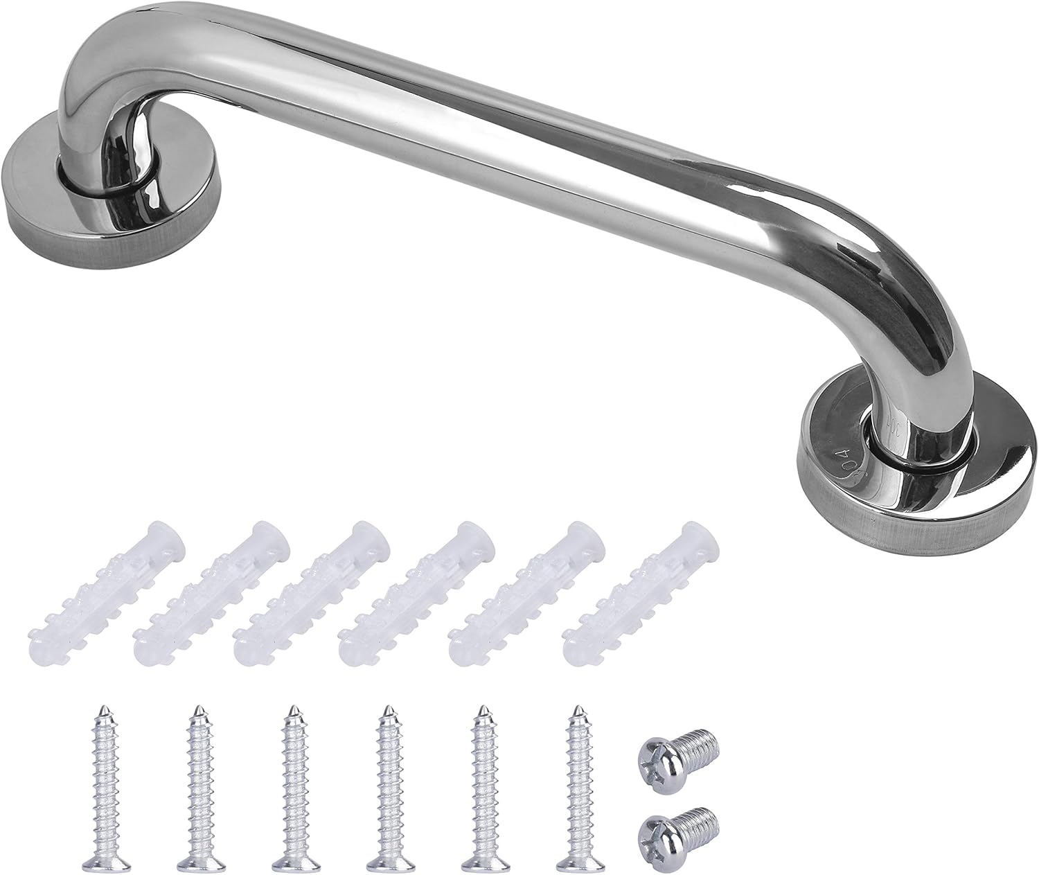 Uchwyt prysznicowy ze stali nierdzewnej, odpowiedni dla osób starszych, niepełnosprawnych, dzieci i kobiet w ciąży, srebrny, 25 cm