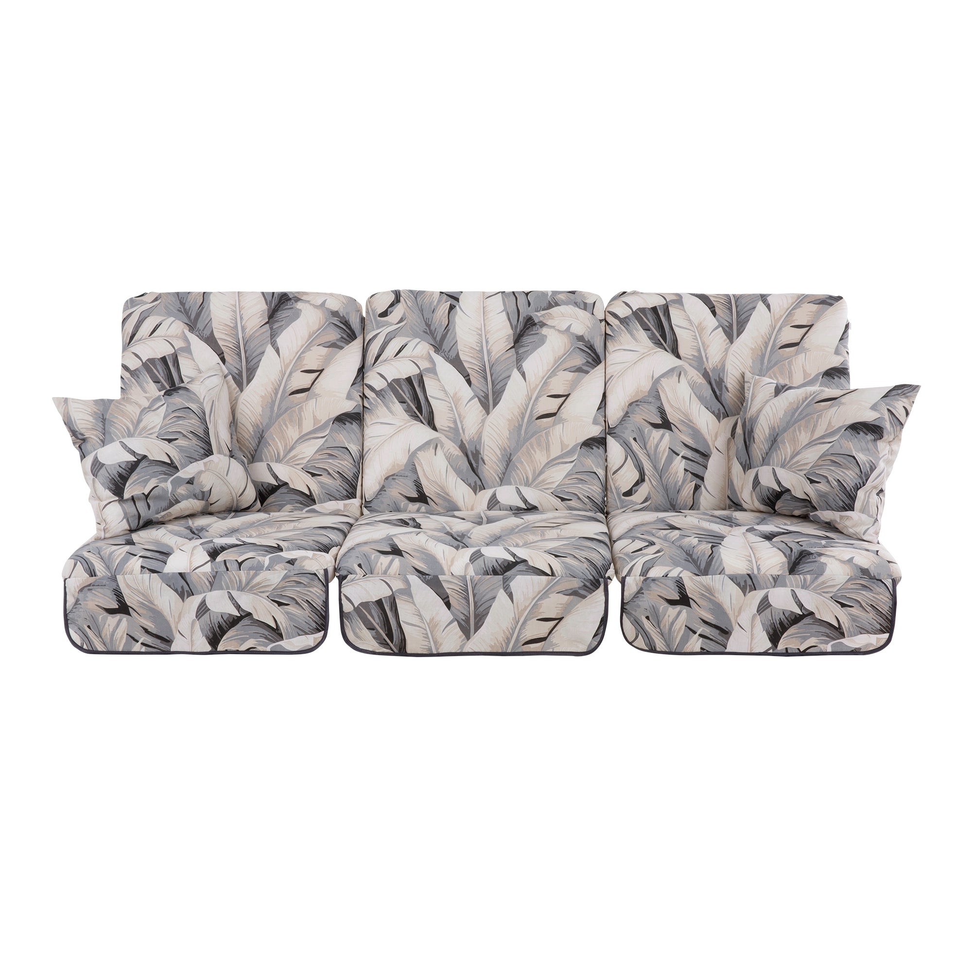 Poduszki na huśtawkę 180 cm Rimini / Venezia szare z motywem liści Patio