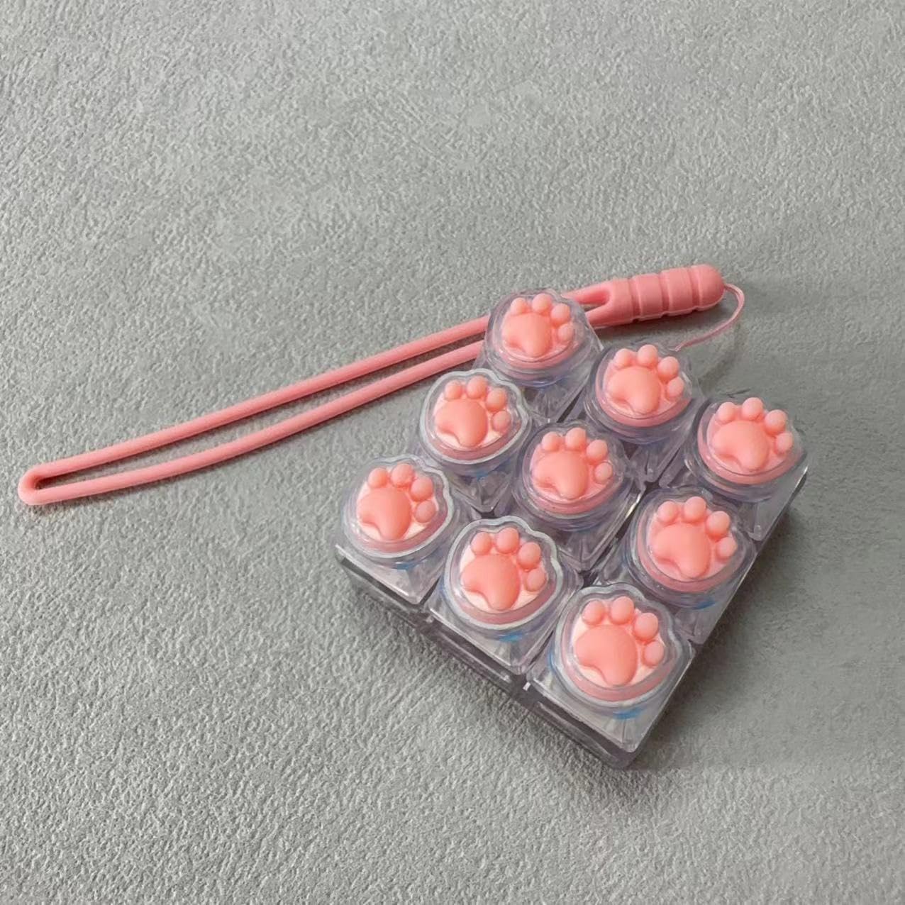 Antiestrés Teclado Iluminado, Portátil Transparente Teclado Antiestres con Luz 4 Teclas, Led RGB Mecánicos Teclados Fidget Clicker Toy, Fidget Toys Llavero para del Estrés Viaje Adultos
