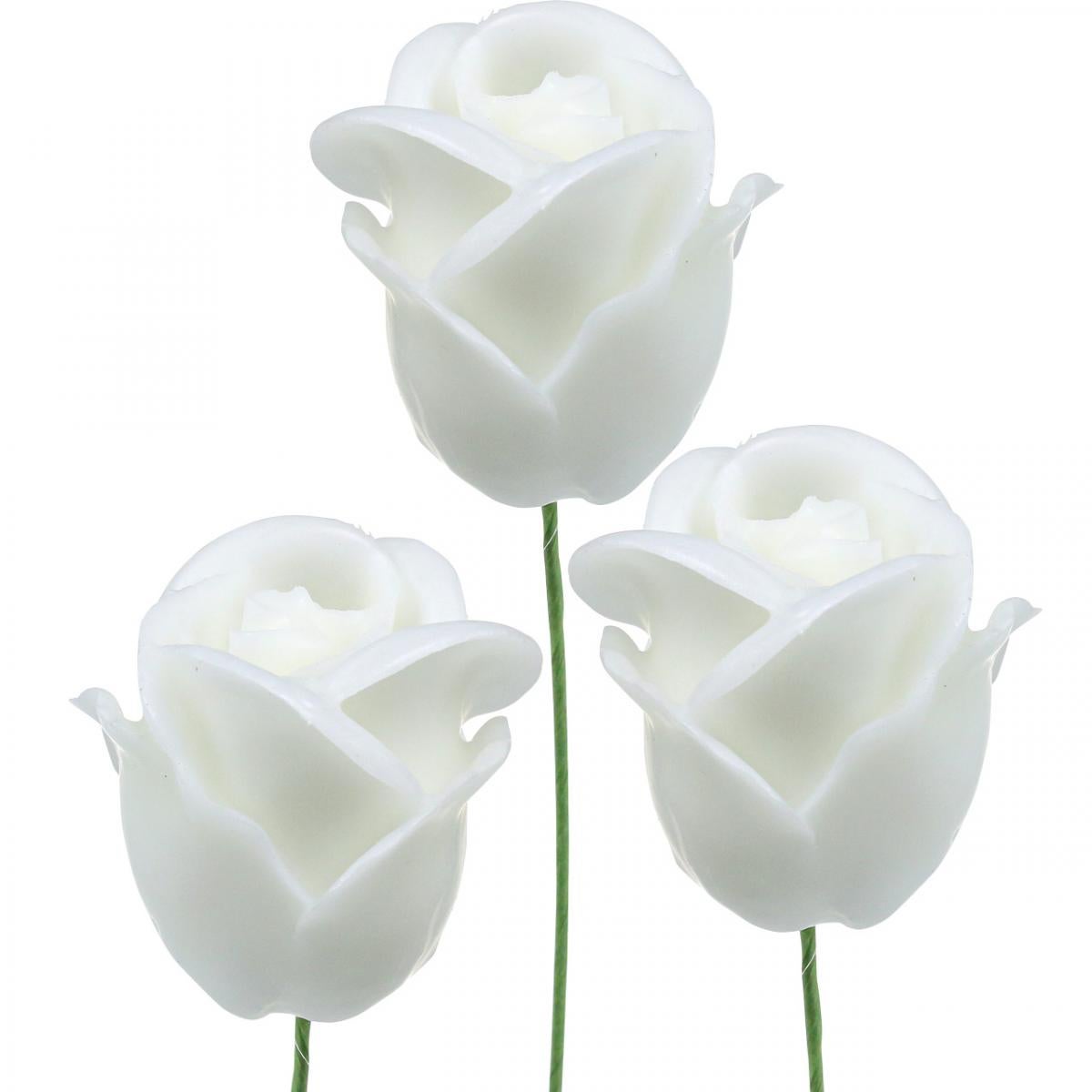 Roses artificielles en cire Ø 6 cm 18 pièces | Leroy Merlin