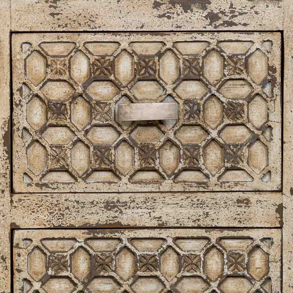 Comodino in legno fatto a mano, grigio, 45x35x60h cm - 7