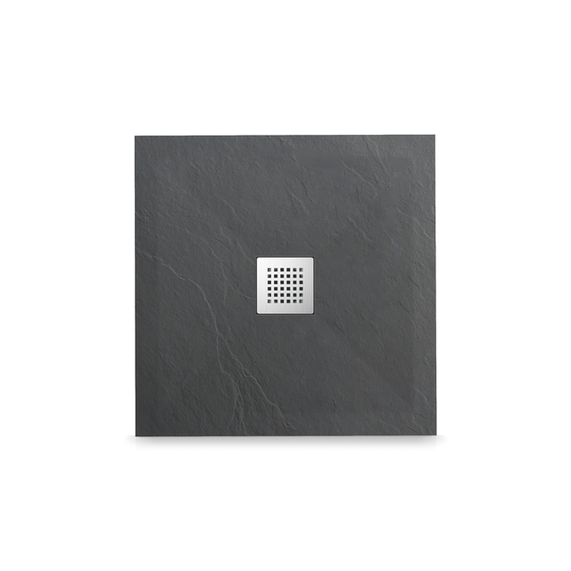 BALNEO Brodzik Prysznicowy płaski kwadratowy 90x90x2,5cm ciemnoszary - Brodzik kompozytowy antypoślizgowy antybakteryjny