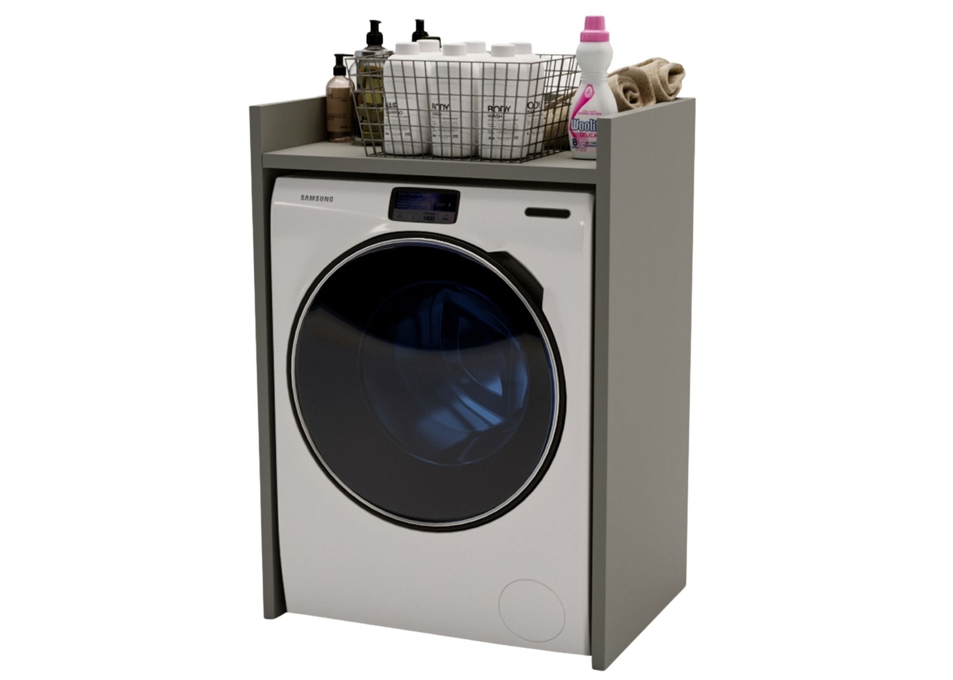 vidaXL Meuble de Machine à Laver, Armoire avec Portes et Compartiments Ouverts, Meuble de Salle