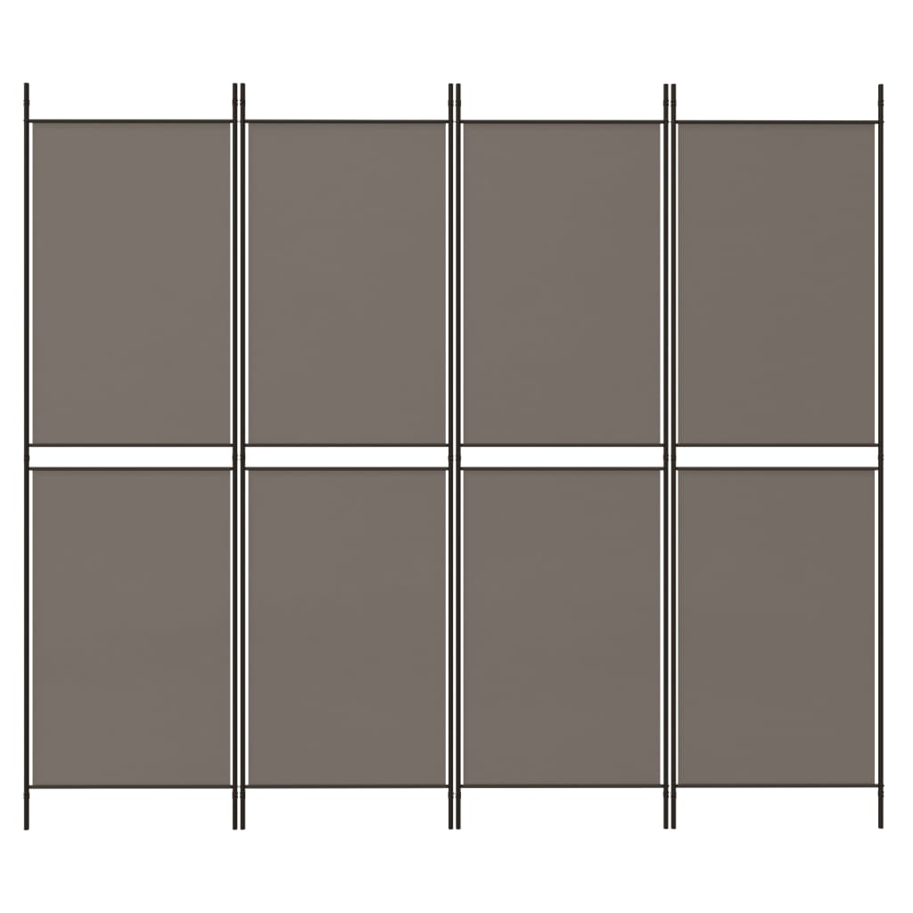 Cloison de séparation 4 panneaux en tissu gris anthracite 200x180 cm - COMFORTXL - 3