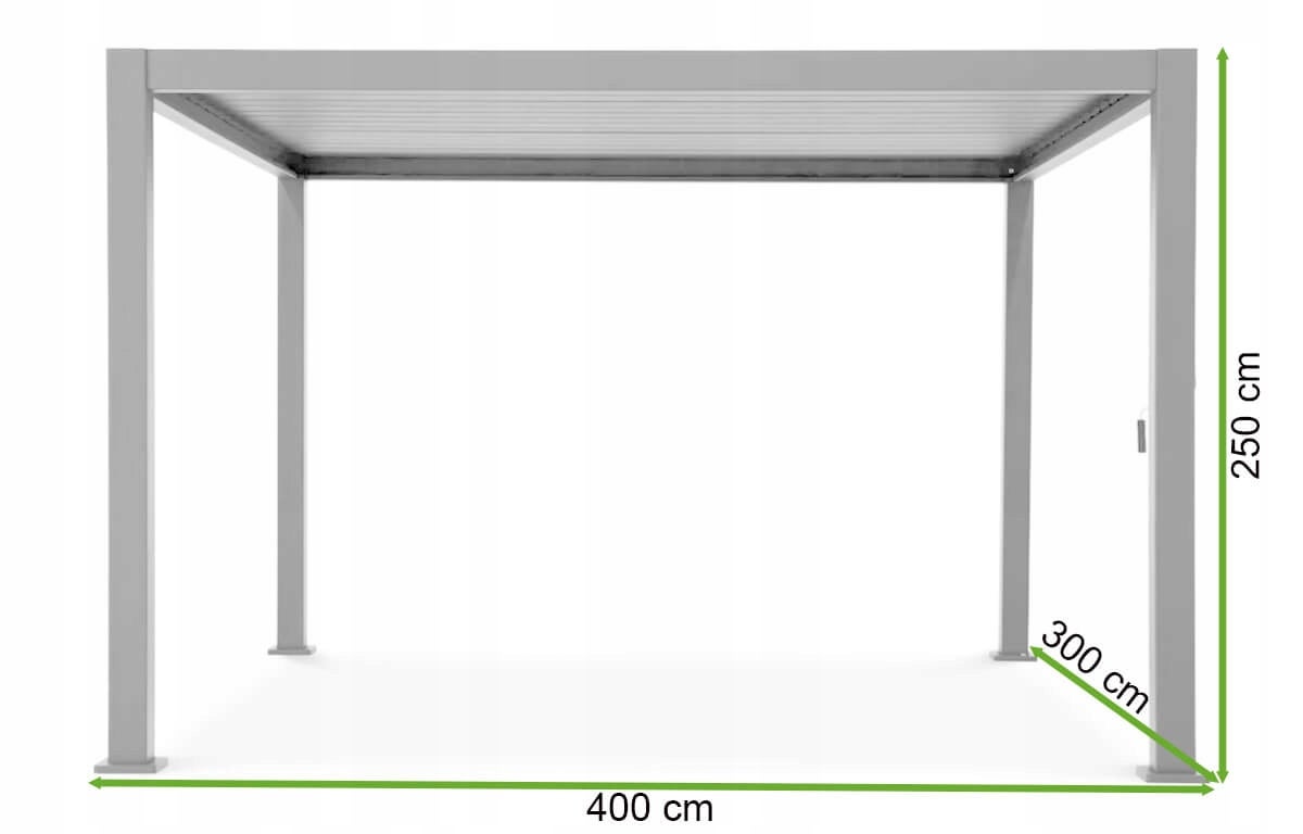 Pergola Aluminiowa 3x4 Ogrodowa Premium 300x400 Tarasowa 4x3 Otwierany 1 szt - 2
