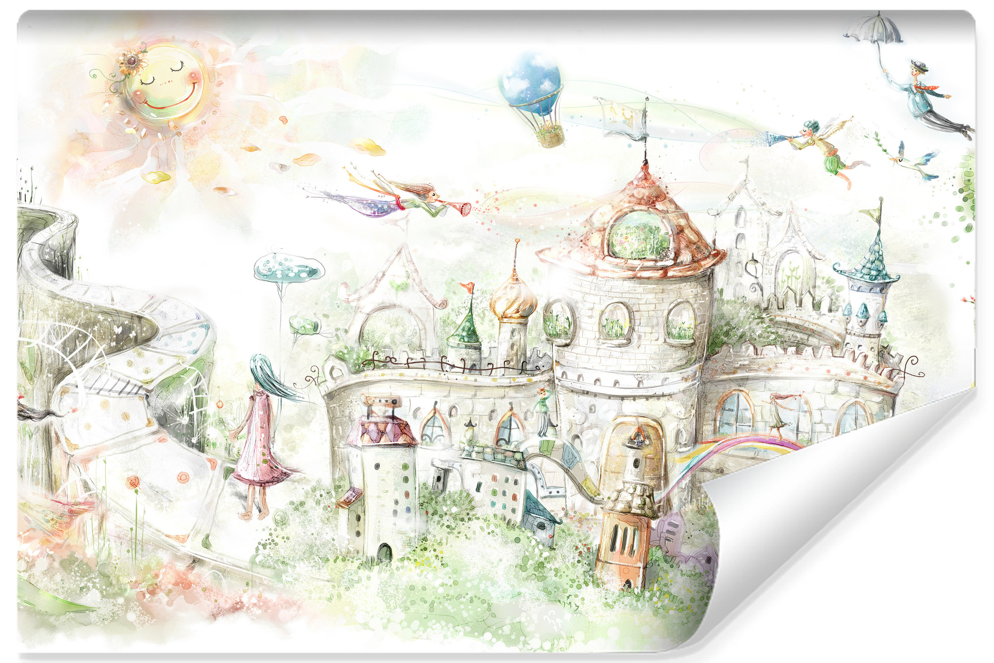 Papel pintado fotográfico vilene castillo del sol para habitación infantil 360cm x 240cm