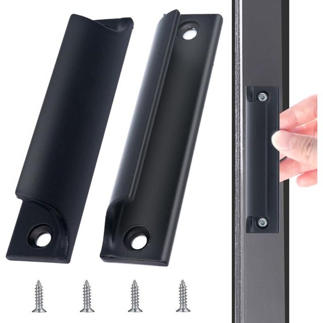 Lot De 2 Poignées De Porte De Balcon Extérieures – Noir, Aluminium, Entraxe 76 Mm