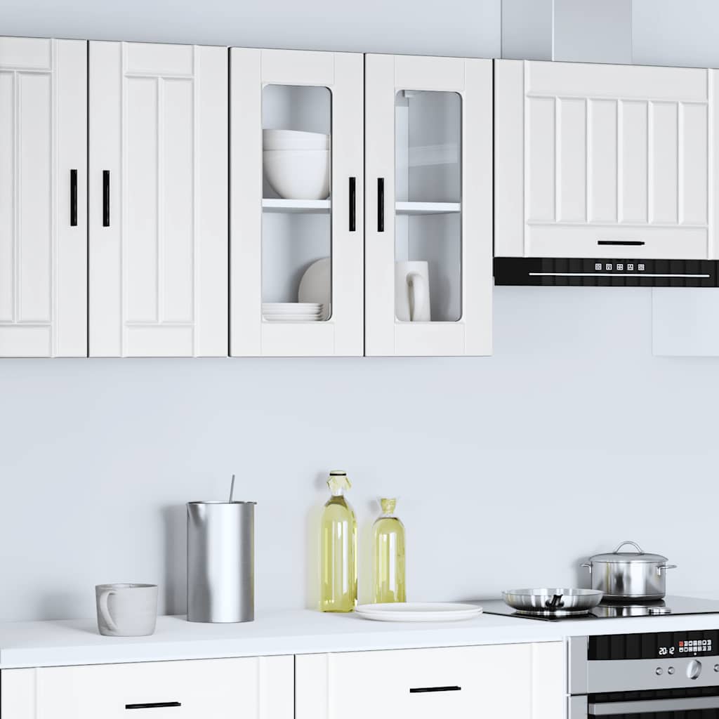 Vidaxl Armario De Pared Para Cocina Con Puerta De Cristal Porto Blanco , Leroy Merlin