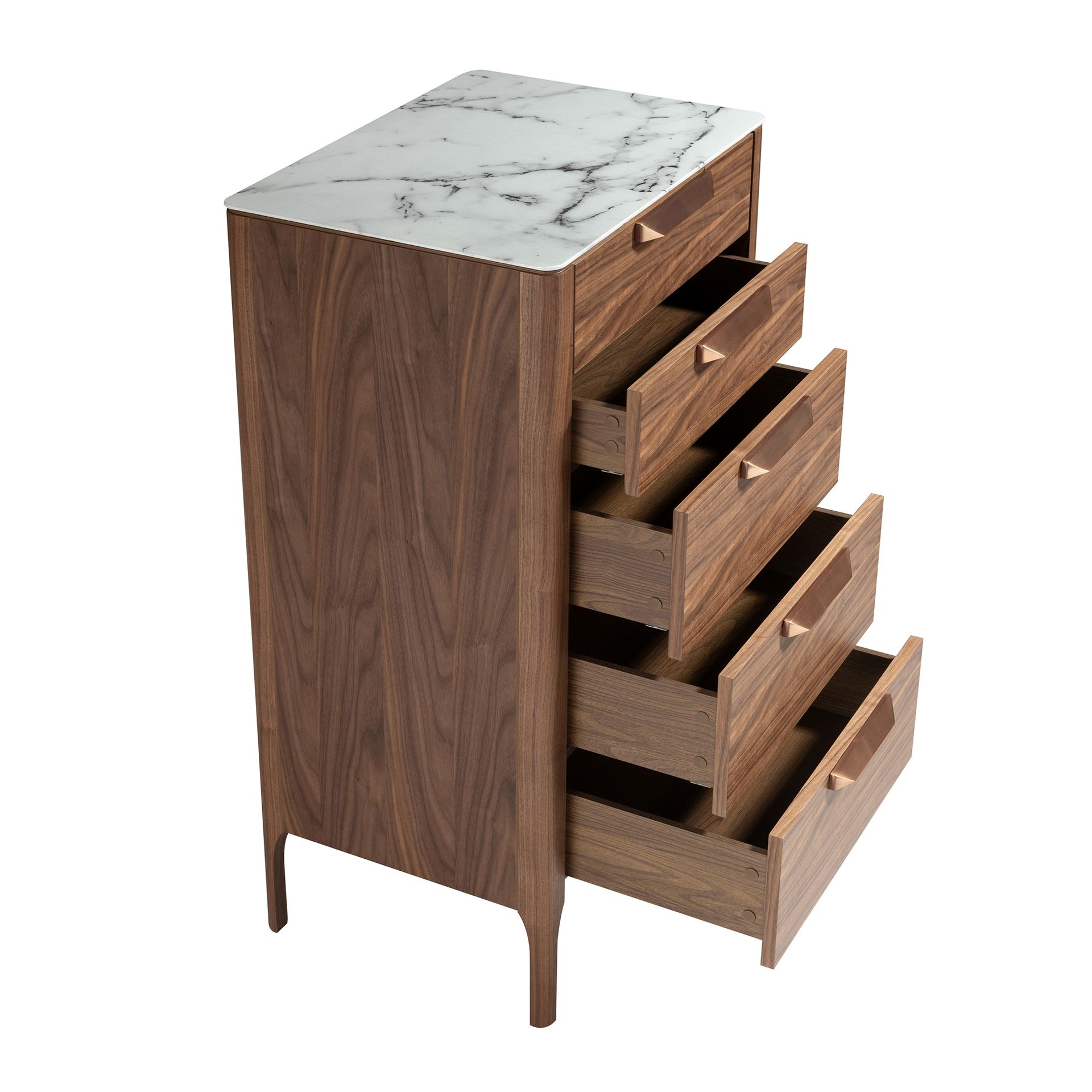 Chiffonnier noyer et verre trempé 58 x 39 x 119 - 7