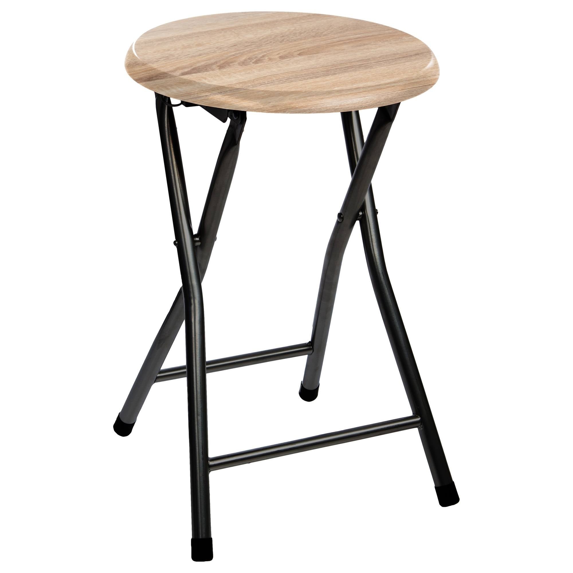 Tabouret Pliant En Mélèze Massif - Assise 40x30 Cm, Hauteur 42 Cm, Capacité 90 Kg, Pour Camping/pêche - 9