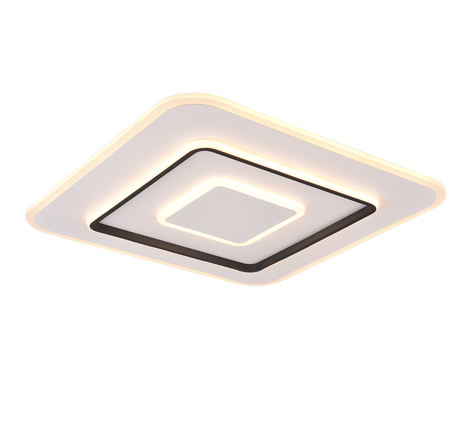 Plafon kwadratowy z pilotem JORA LED 55W Odcienie bieli 6400lm biało-czarny wym:6x60x60cm IP20 RL