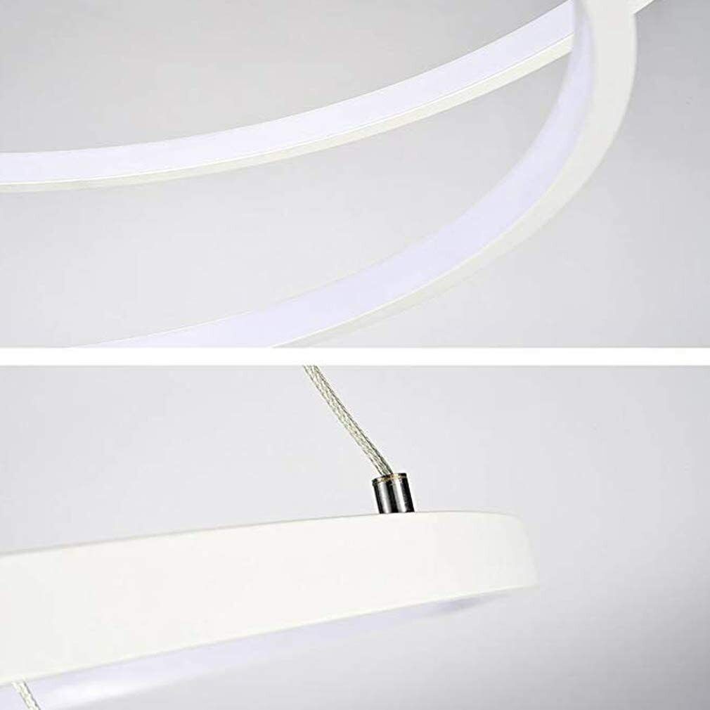 Maka lampadario Lampada da cucina soggiorno ristorante a sospensione bianco da soffitto anelli sospesi led moderno luce 48w Luce Naturale 4000K - 7