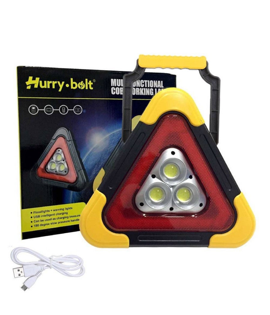 Trade Shop - Triangolo Per Emergenza Stradale A Led Strobo Ricarica Solare Usb 30w 24x26 Cm - - 2