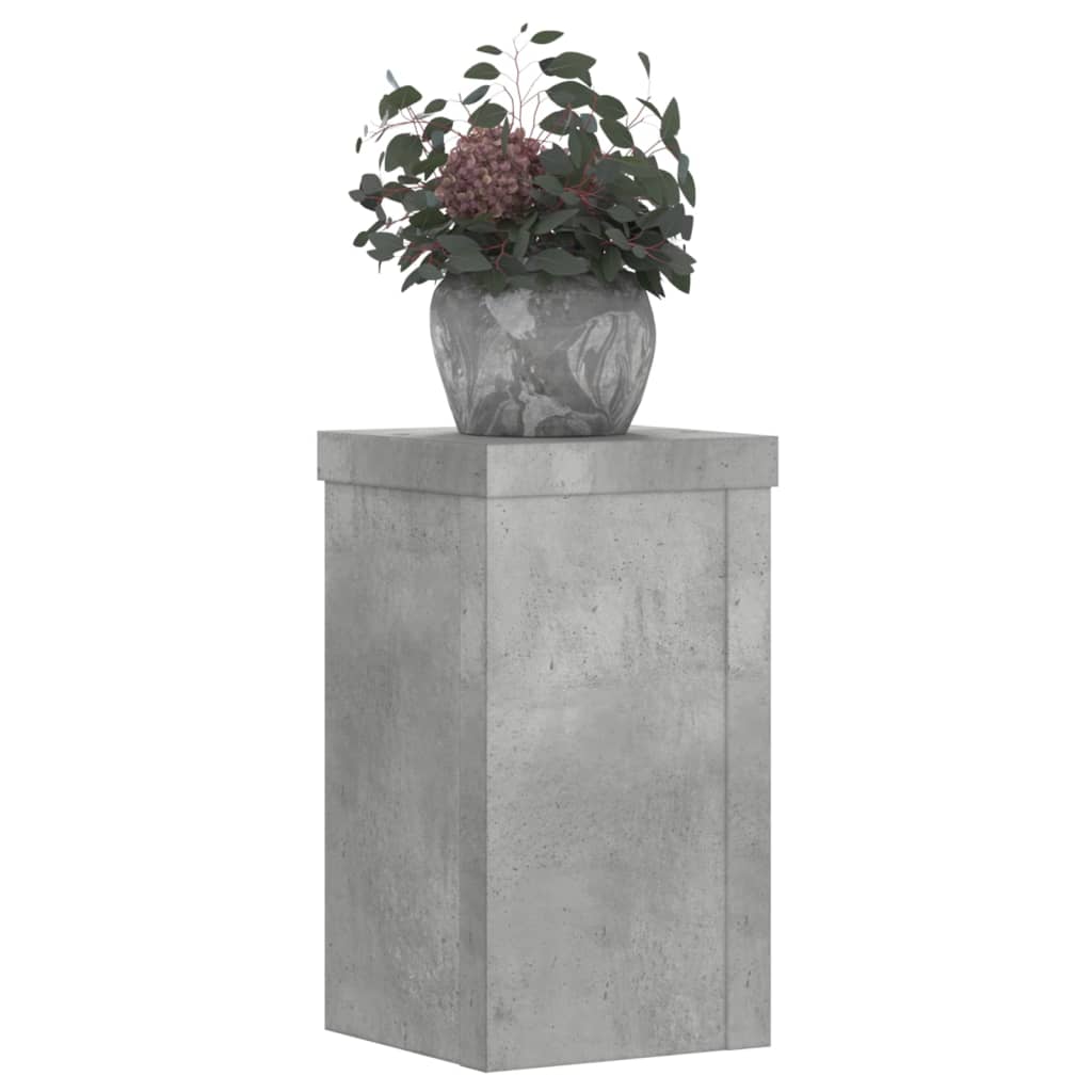 Supports pour plantes 2 pcs gris béton bois d'ingénierie - 3