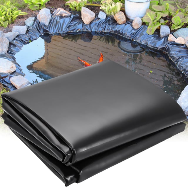Revêtement de bassin en PEHD de 20 mil pour bassins extérieurs, revêtement d'étang à poissons avec flexibilité et ductilité, 100 x 100 cm