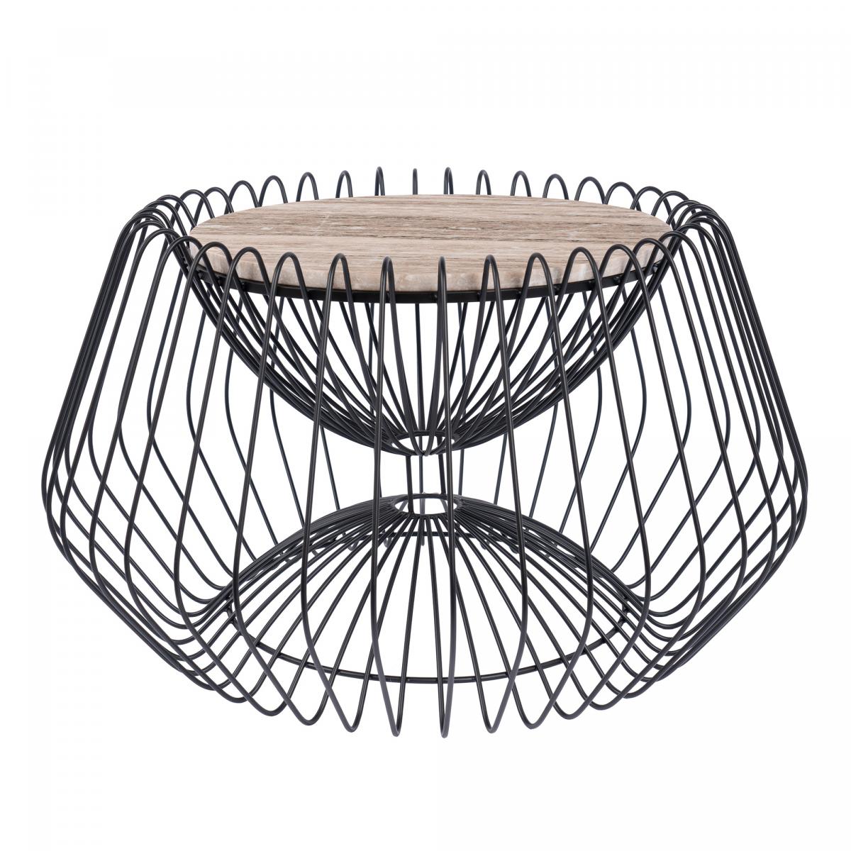 Tavolino in Teak Marrone Rustico da Interno 35 cm - KAI