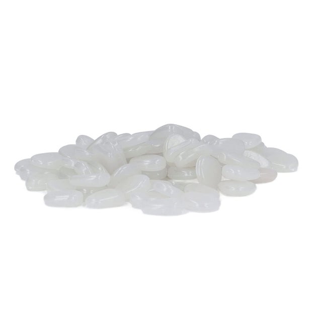 Piedras luminosas para exteriores, guijarros luminosos fluorescentes coloridos para jardín oscuro, patio, pasarela, senderos de jardín
