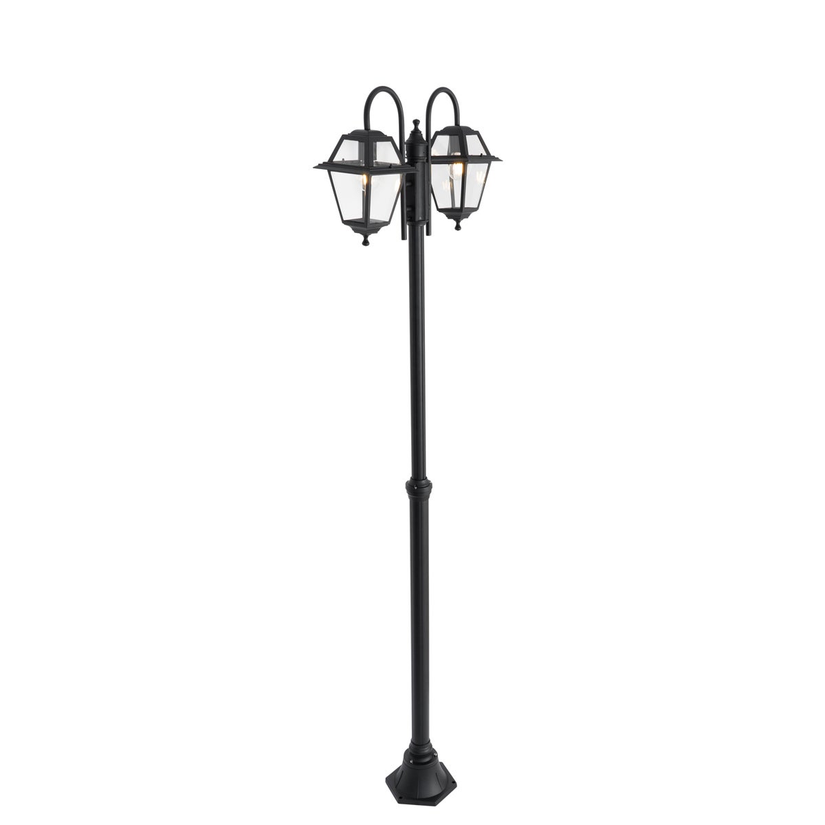 Lanterna da esterno classica nera 235 cm 2 luci IP44 - Berta - 7