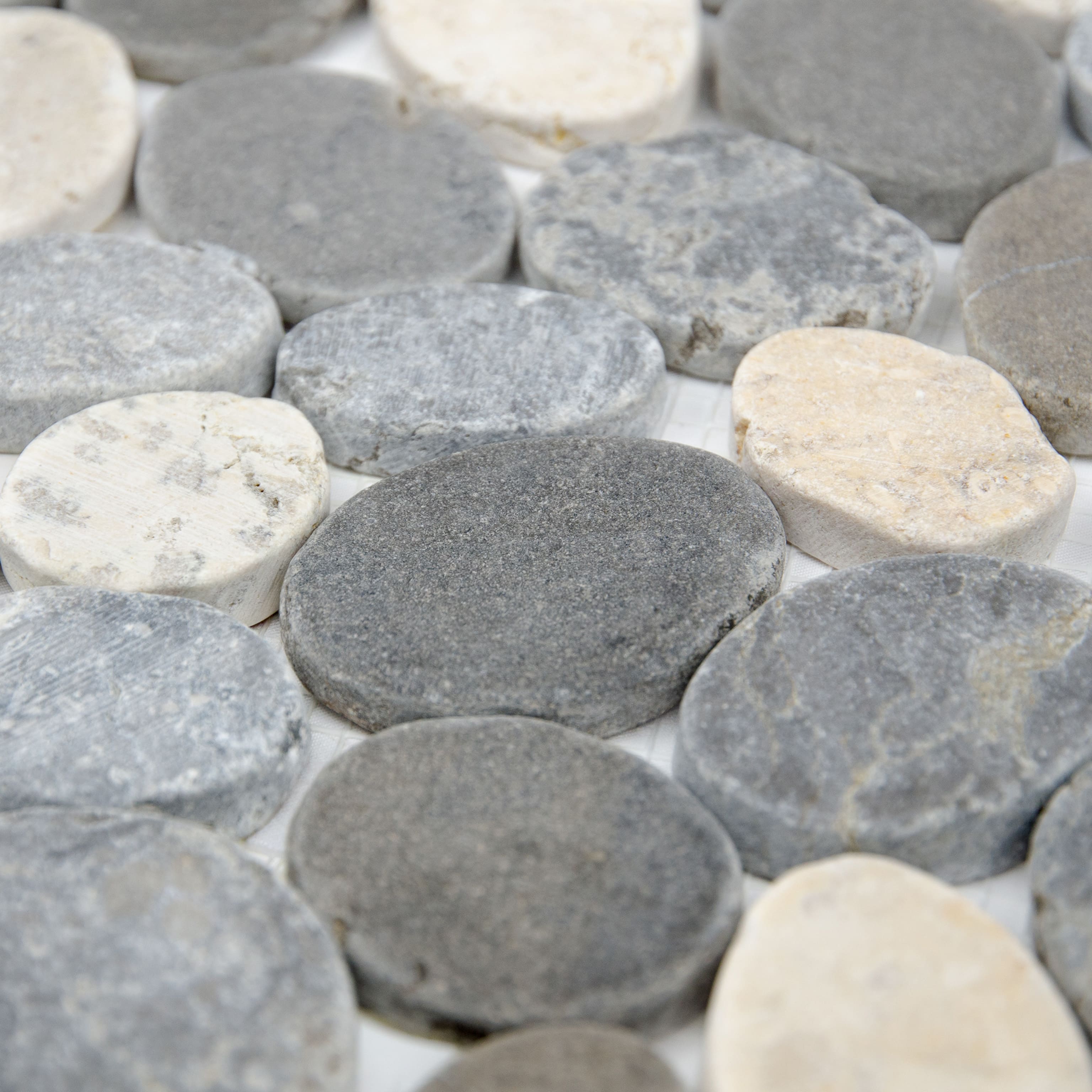 MOSAIQUE GALET SCIE MIX GRIS 1 PLAQUE 30 x 30 CM CASA LINEA - 3