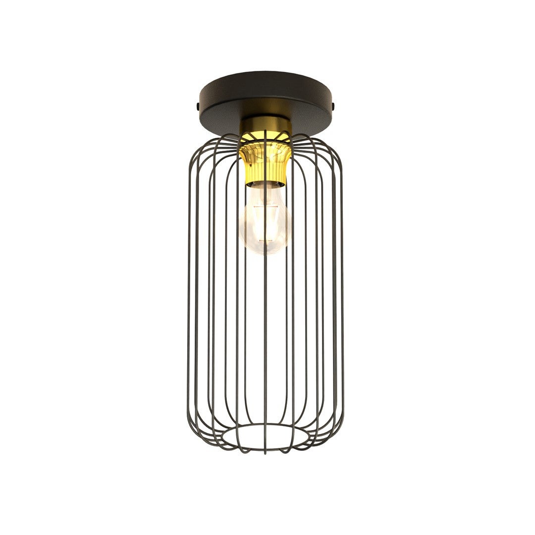 Lampa sufitowa Barn czarno-złota 1xE27x15W wym: 35 x 16 x 35 cm metal Emibig