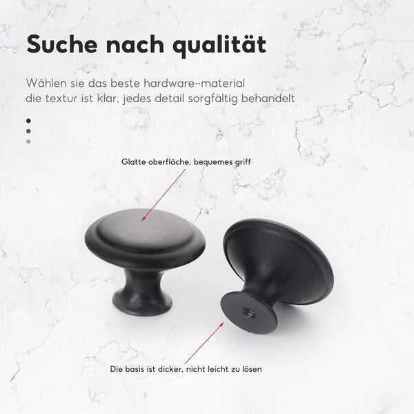 20 buc. mânere rotunde negre mate de 30 mm, mânere pentru sertare, mânere pentru dulapuri de bucătărie, mânere pentru mobilă cu șuruburi