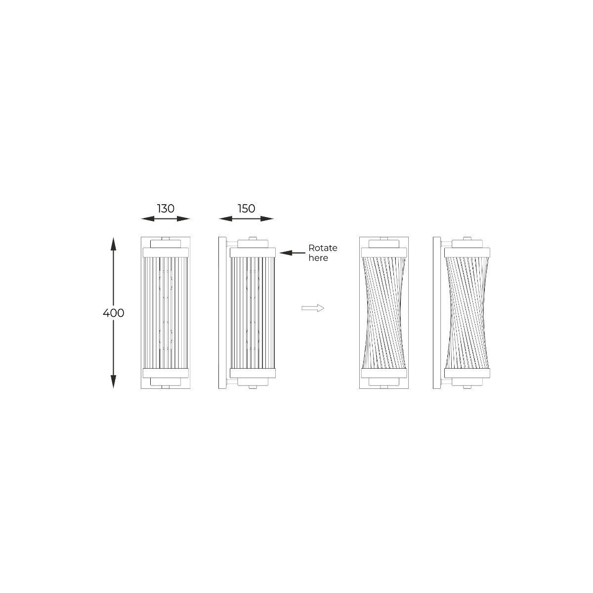 Kinkiet Sergio francuskie złoto 2xE14x60W szkło kryształowe wym: 57 x 13 cm szkło IP20 Zuma Line - 3