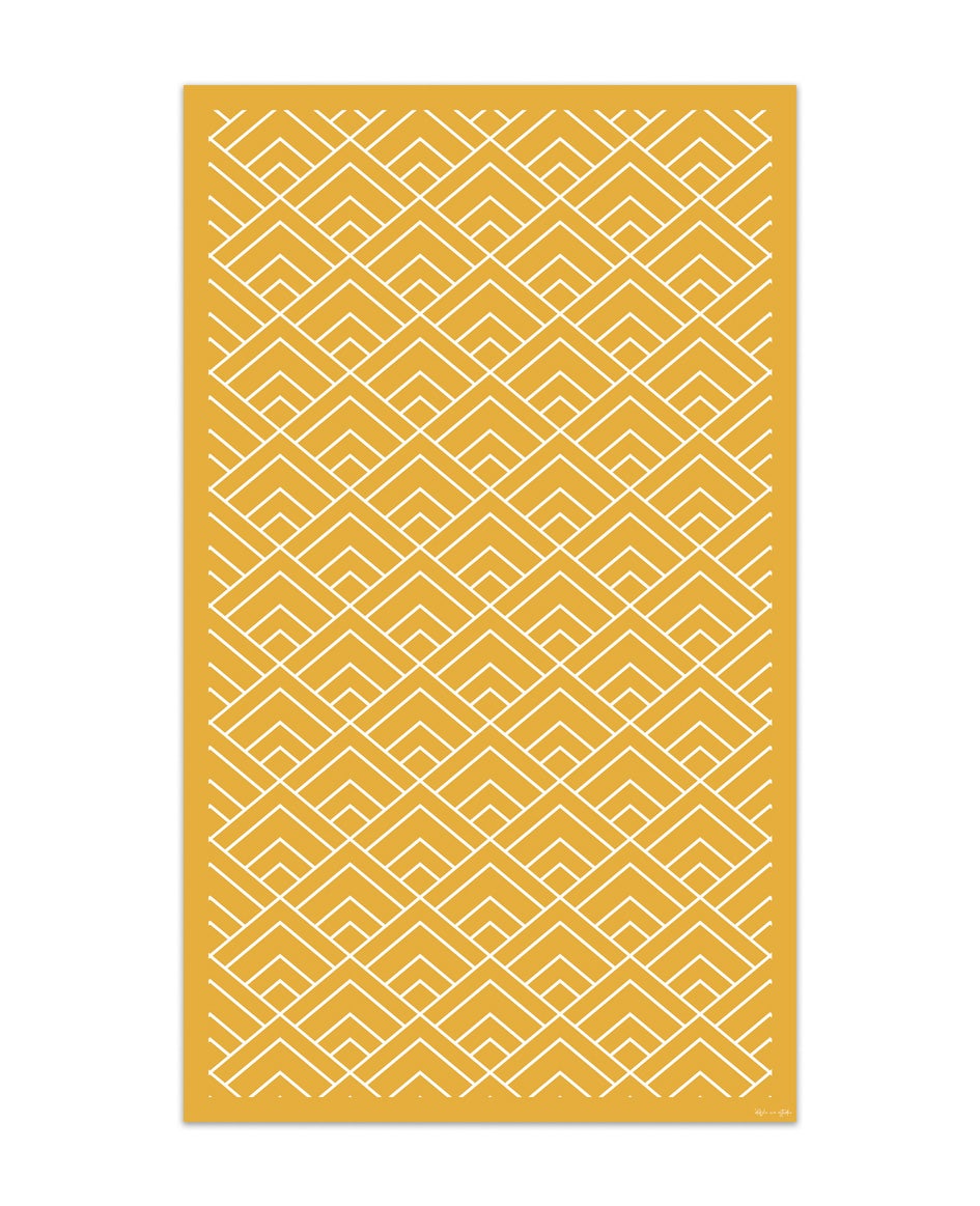 Alfombra de vinilo geométrica 09 amarilla 120x200 cm pvc cocina salón comedor