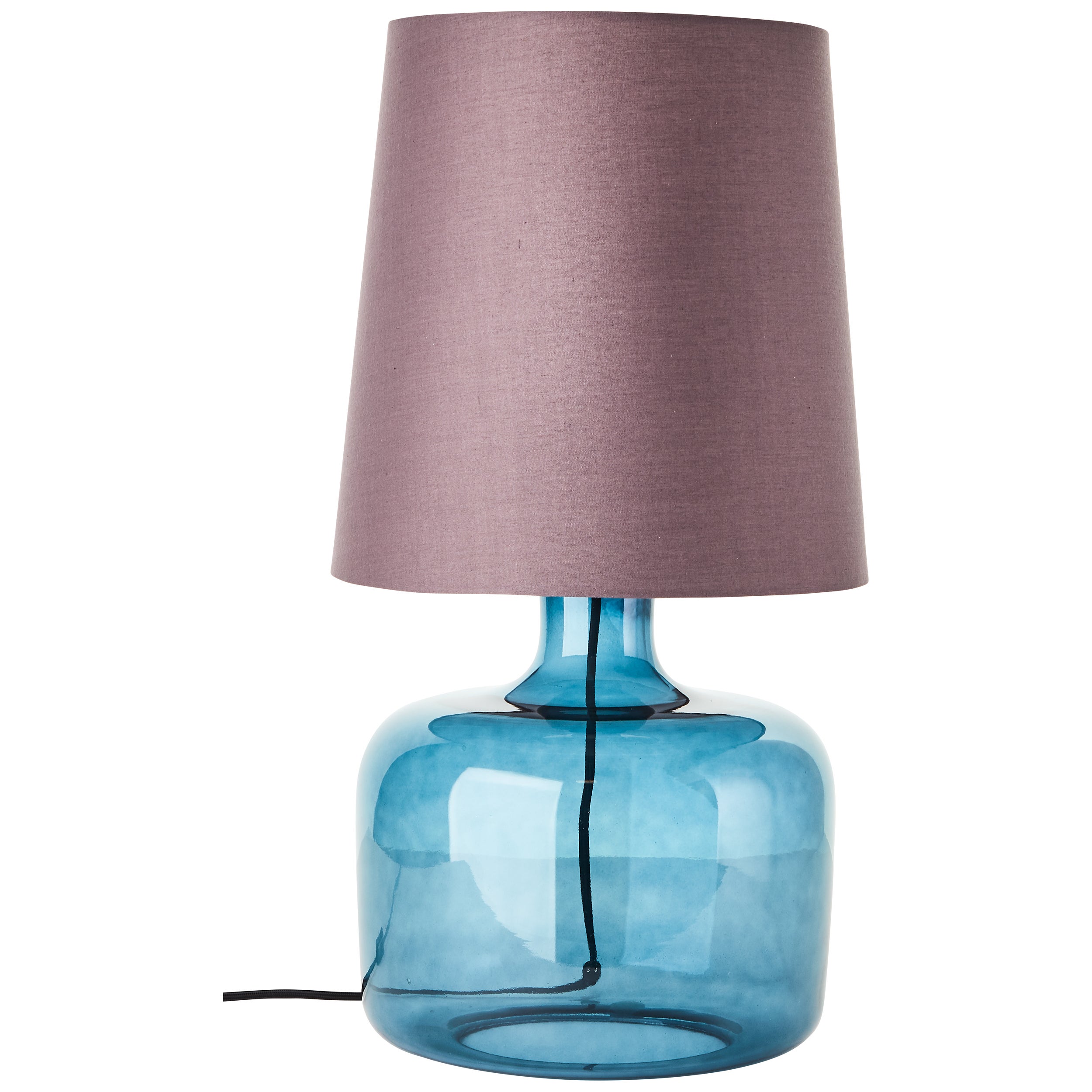 Brilliant Hydra lampa stołowa 57cm taupe/ciemnoniebieskie szkło/przewód tekstylny przełącznik 1x A60, E27, 60 W, nadaje się do zwykłej żarówki (brak w - 2