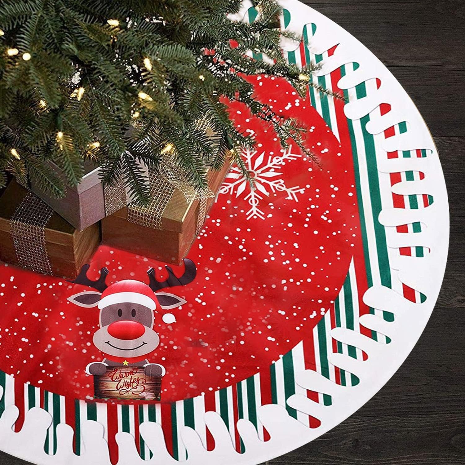 Druuzyl Jupe De Sapin Noël 92cm - Couvre-Pied Rond Pour Arbre