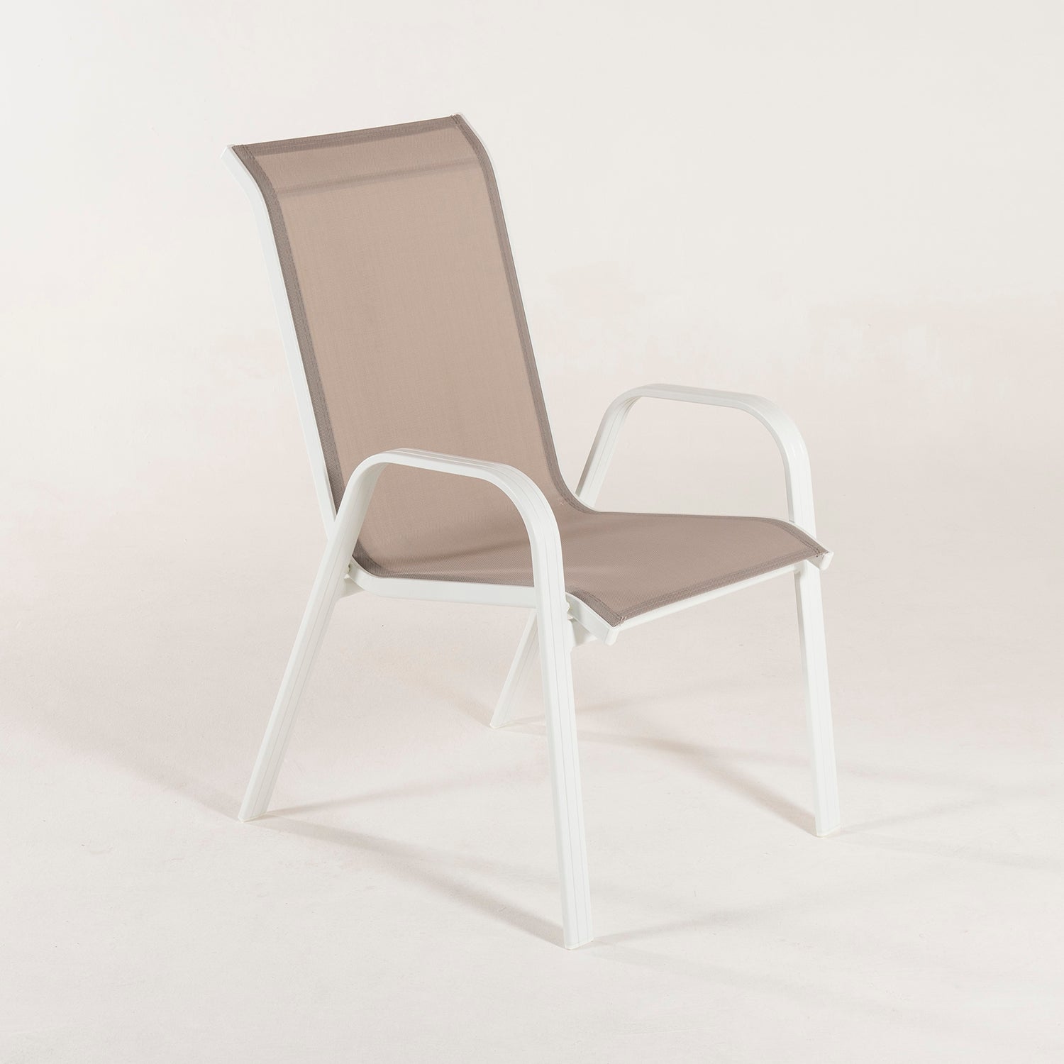 Sillón de terraza apilable en aluminio blanco reforzado de alta estabilidad - 3