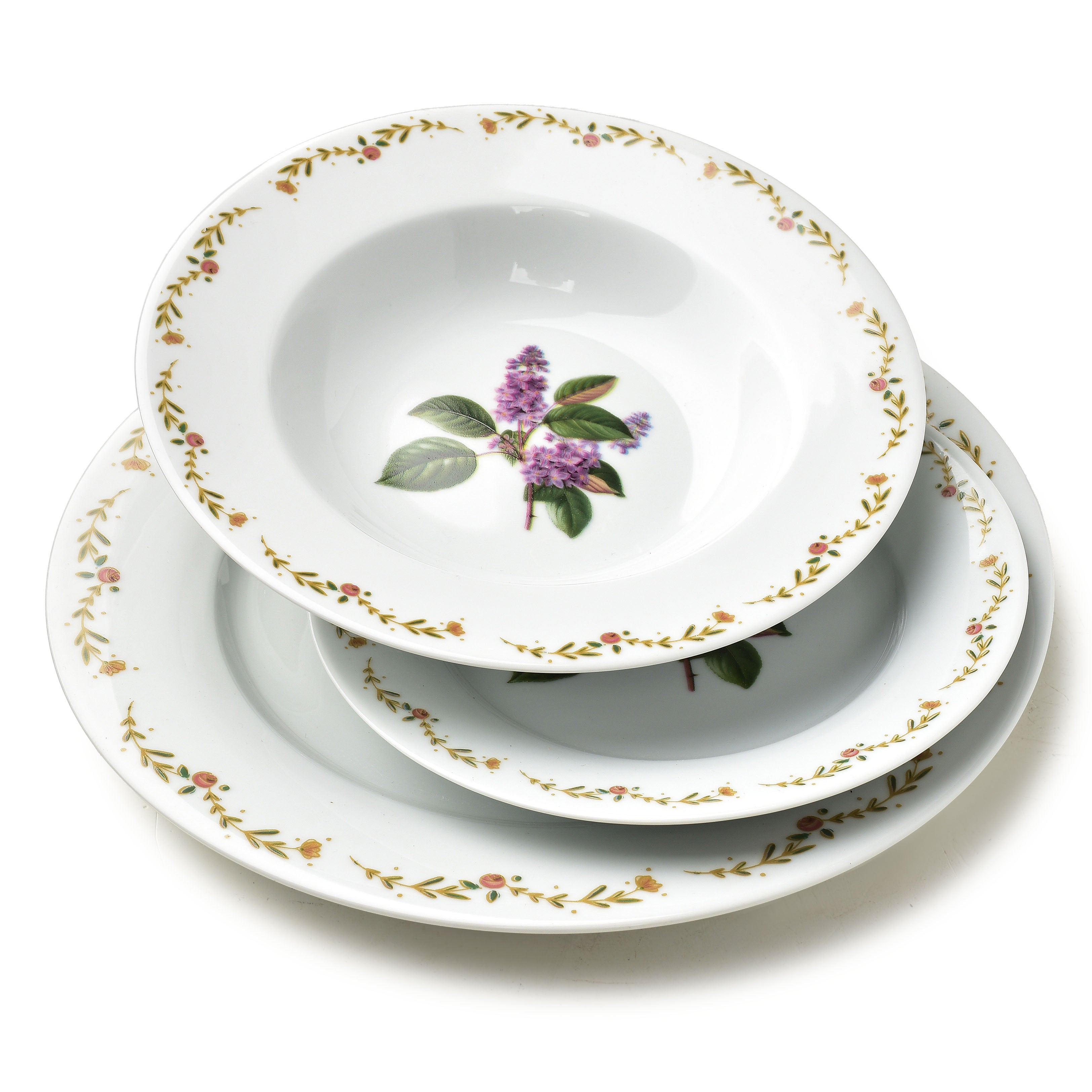 Lea lilac komplet obiadowy 18 elementów 21,8cm/19,2/27cm talerz zupa 220ml