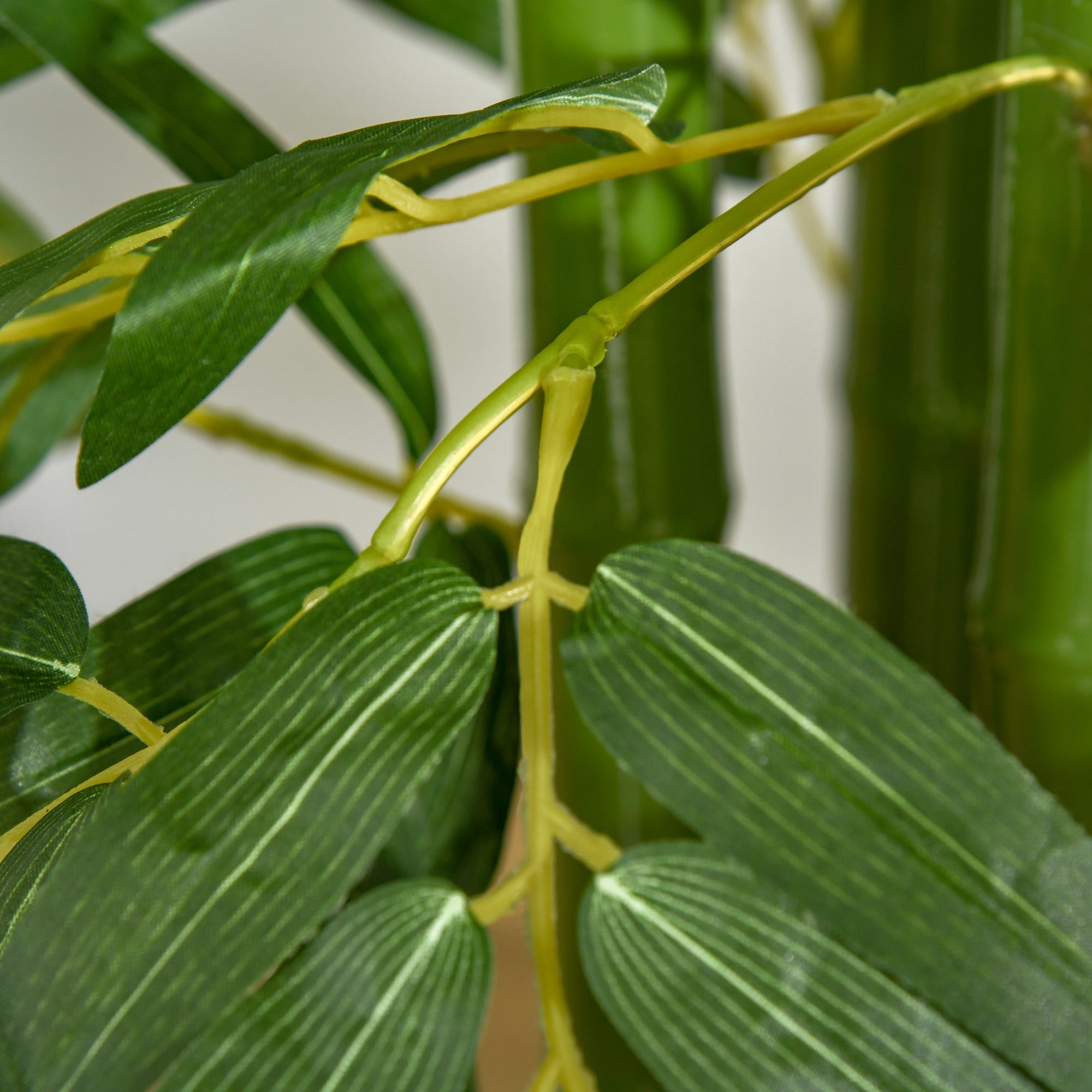 Bambou artificiel XL, 1,60 mètre de haut, avec 975 feuilles luxuriantes et réalistes, comprenant un pot de fleurs, de couleur vert foncé. - 9
