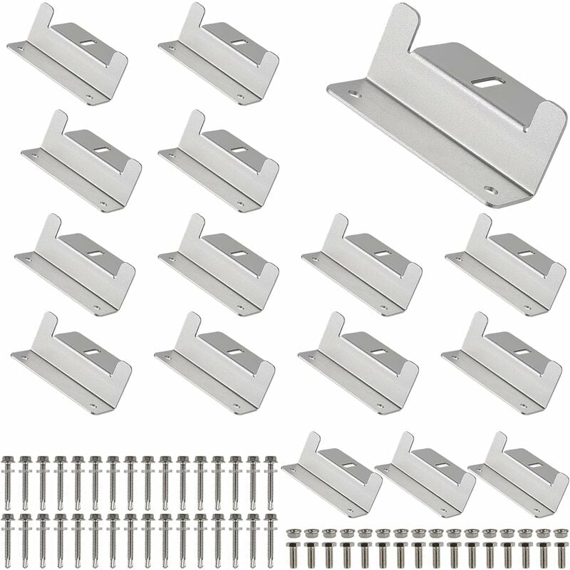 16 x Uchwyt panelu słonecznego Z, mocowanie panelu słonecznego z aluminium ze śrubami i nakrętkami, wspornik paneli słonecznych do łodzi, 100 * 65 mm