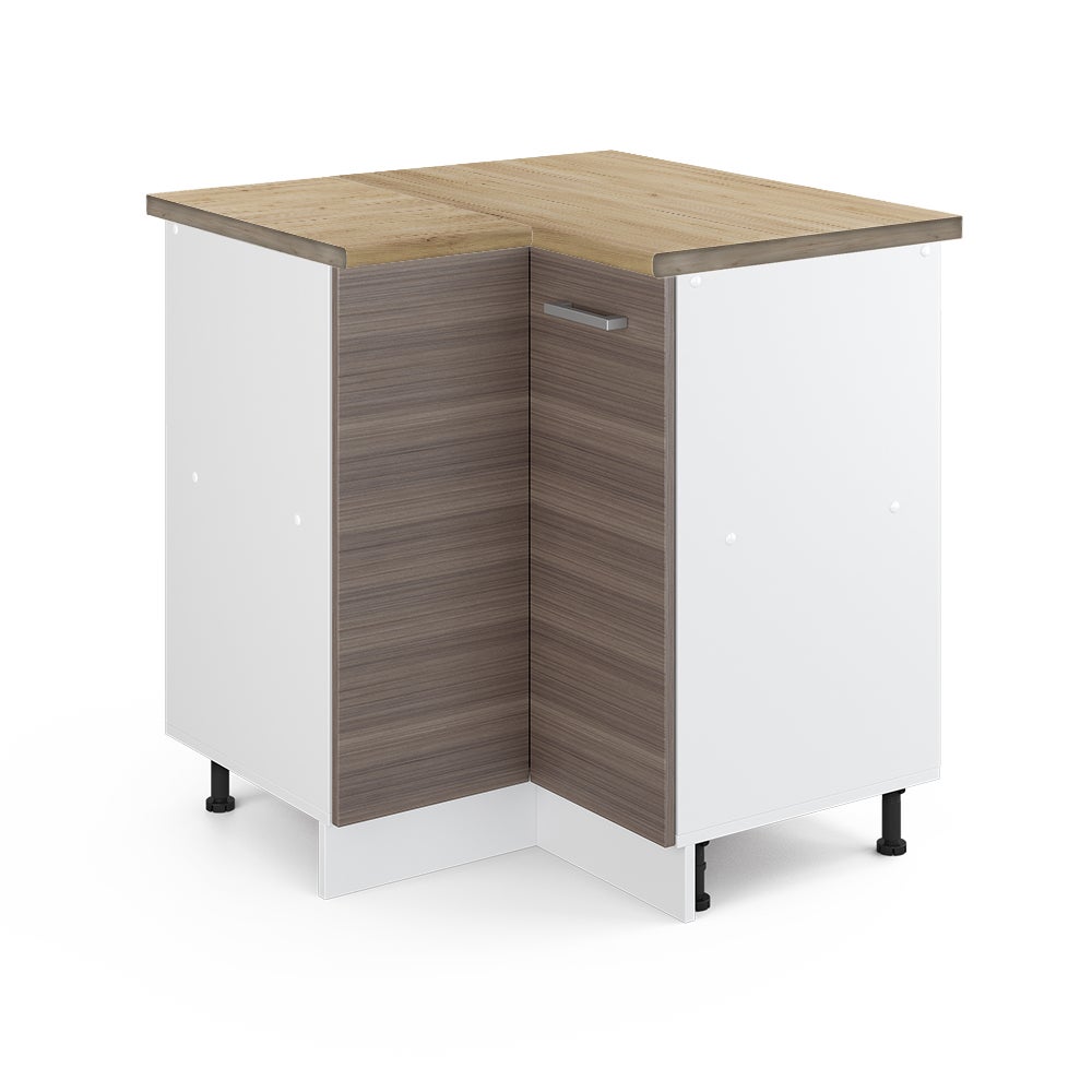 Armario Bajo De Esquina R-Line Para Cocina | Color Antracita Casa De Campo | 75.6x81.6x46 Cm | Sin Encimera