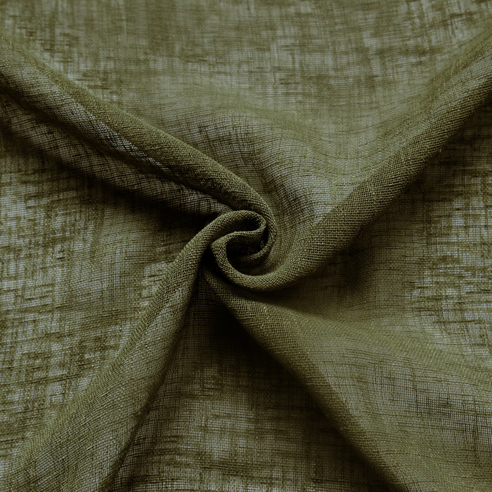 Voilage - Effet lin fluide - Vert Olive - 140x240 cm - Polyester - 2