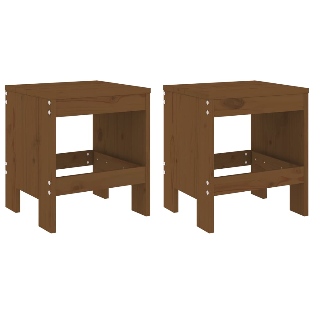 Maison Exclusive - Tabourets de jardin lot de 2 marron miel 40x36x45 cm pin massif - 2
