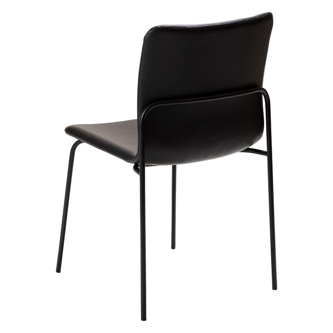 Woof Dan-Form krzesło stołowe PU skóra sztuczna czarny.