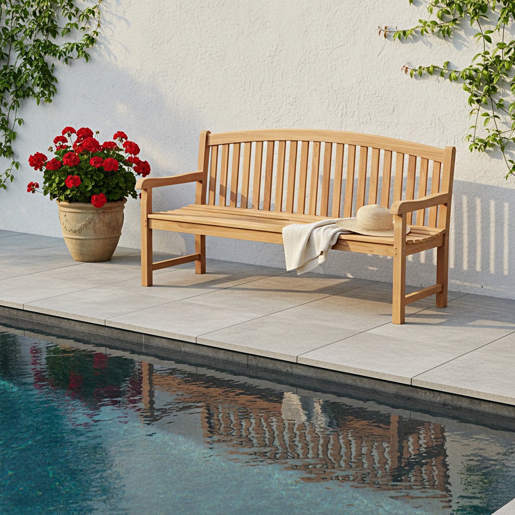 Banc en teck massif Cambridge 180 cm - 7