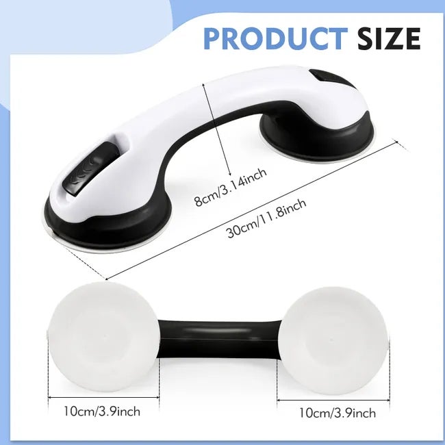 Maniglioni per vasca e doccia, barra doccia con forte aspirazione, barra di sicurezza per il bagno, nero - 2