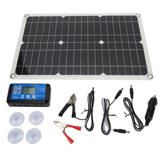 Cargador de batería solar de 100 W y 18 V, controlador USB portátil, kit de carga para panel monocristalino de 42 x 28 cm